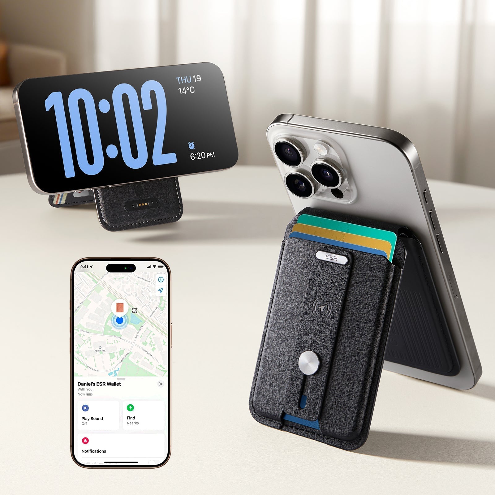 Geo Magnetic Wallet Stand (Grip) - Midnight Black ESR ESR