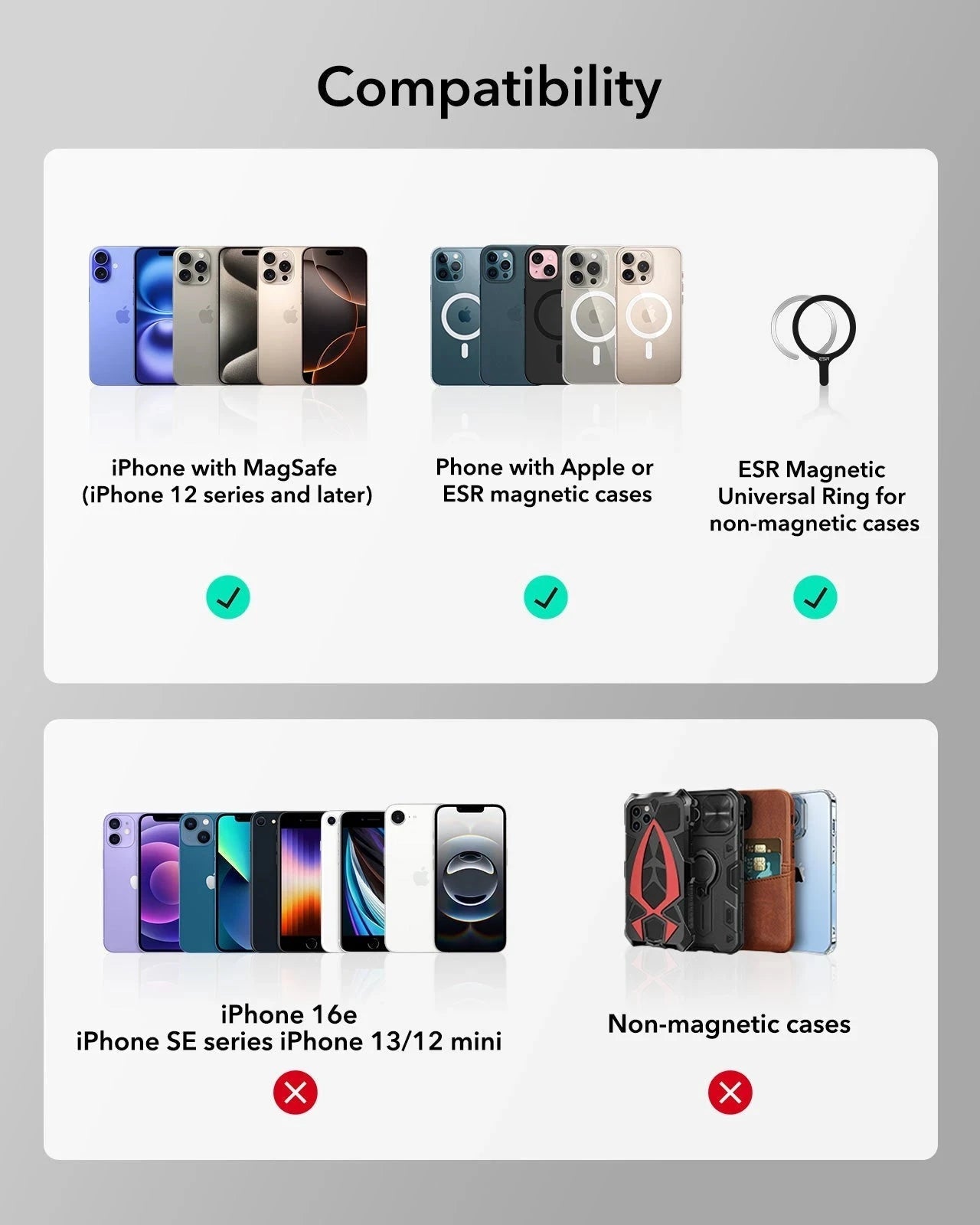 Geo Magnetic Wallet Stand (Grip) - Midnight Black ESR ESR