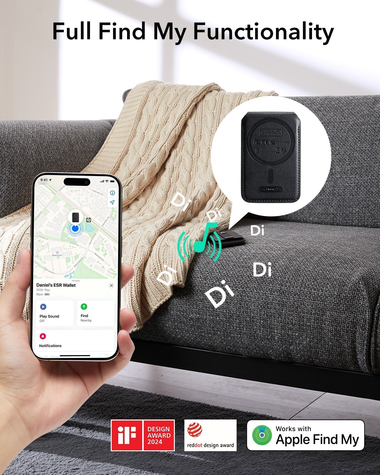 Geo Magnetic Wallet Stand (Grip) - Midnight Black ESR ESR