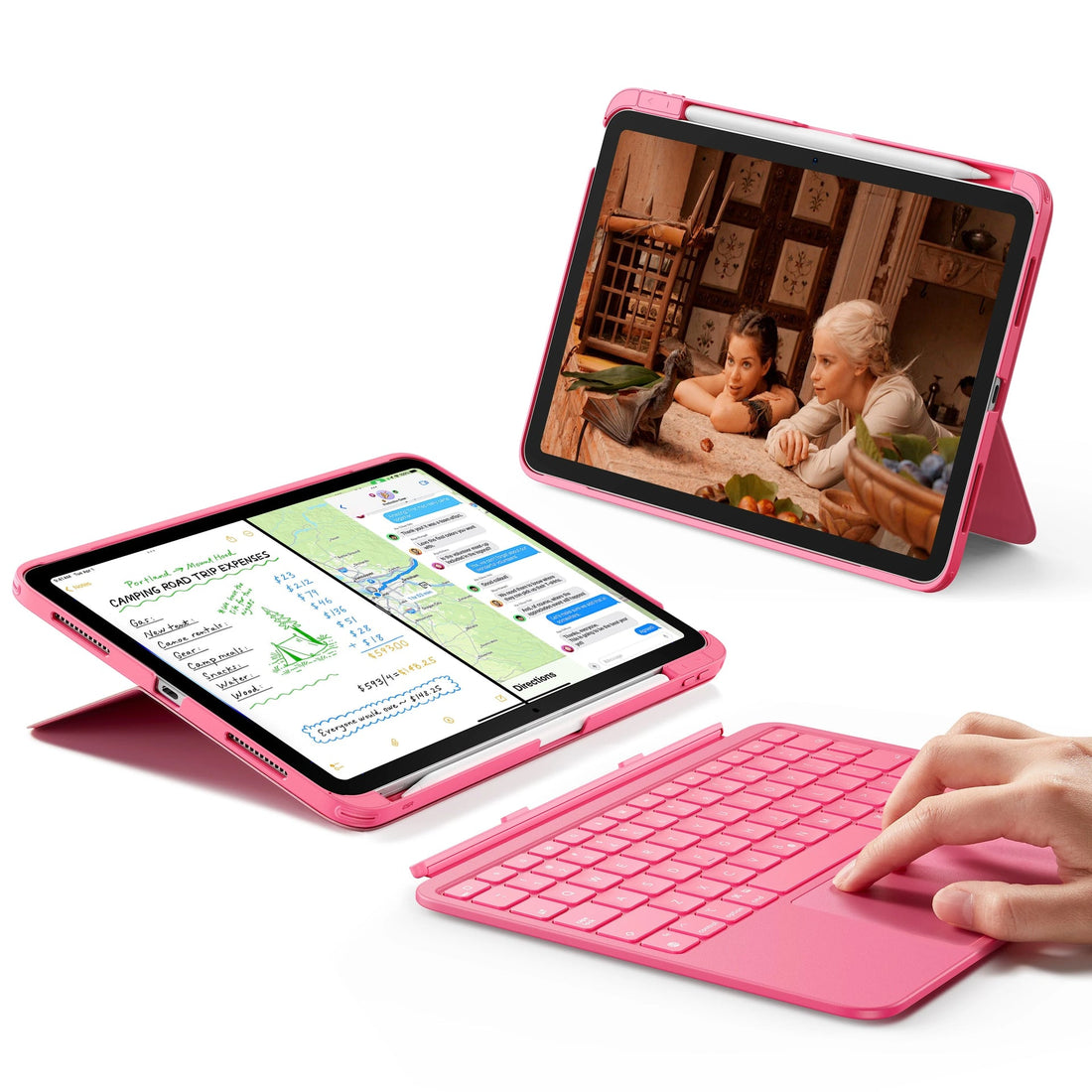 Flexible  Pink iPad 10th Gen Keyboard Case (Detachable)  - US Layout- ESR ESR