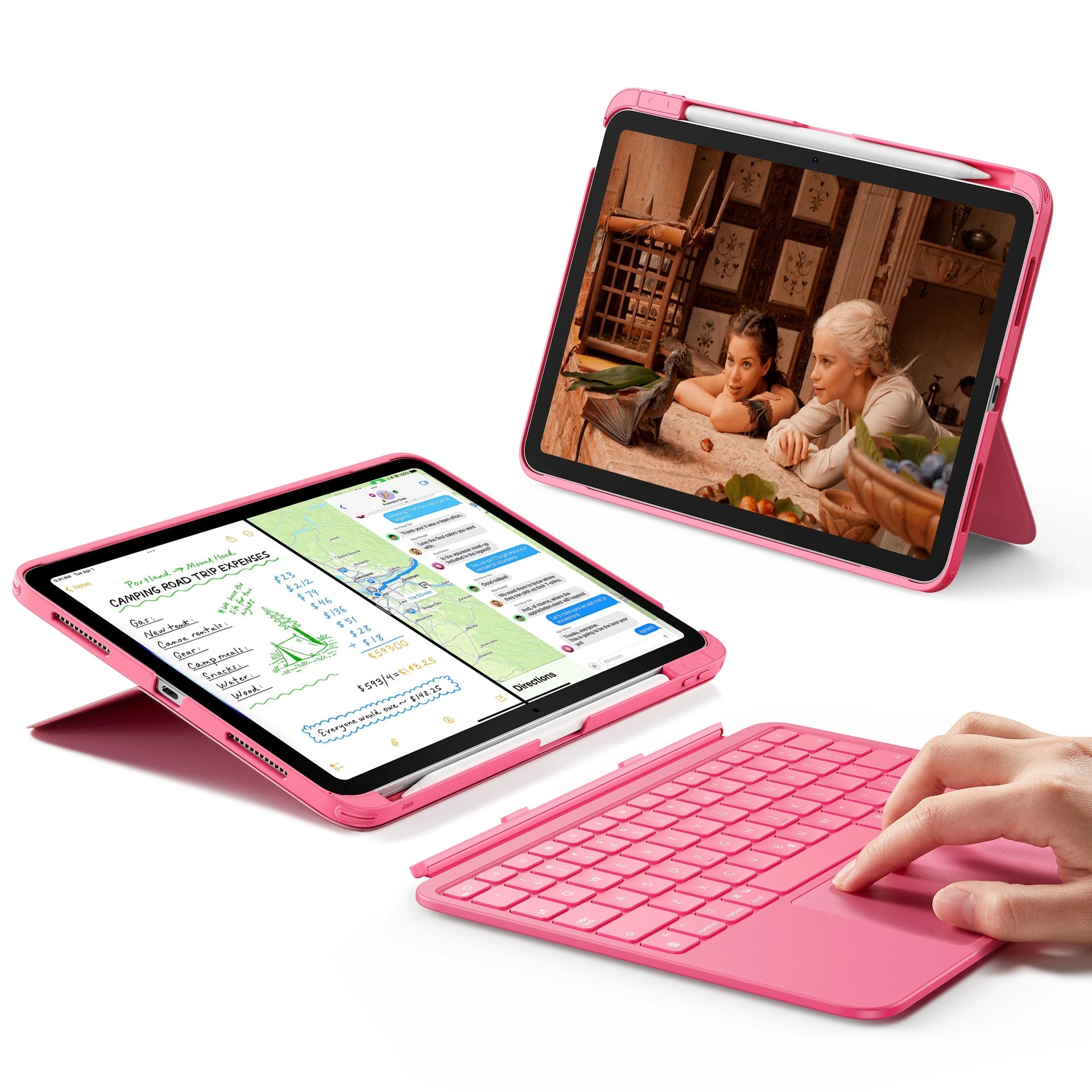 Flexible Pink iPad 10th Gen Keyboard Case (Detachable) - US Layout- ESR ESR