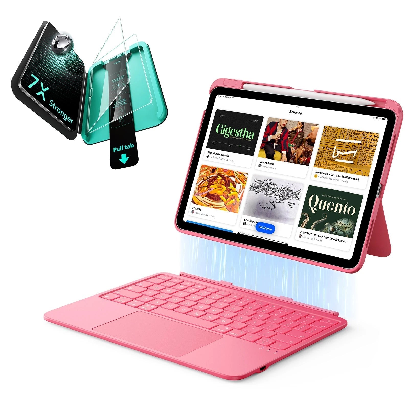 iPad 10th Gen Flex Keyboard Case (Detachable) Protection Bundle - US Layout-Pink ESR ESR