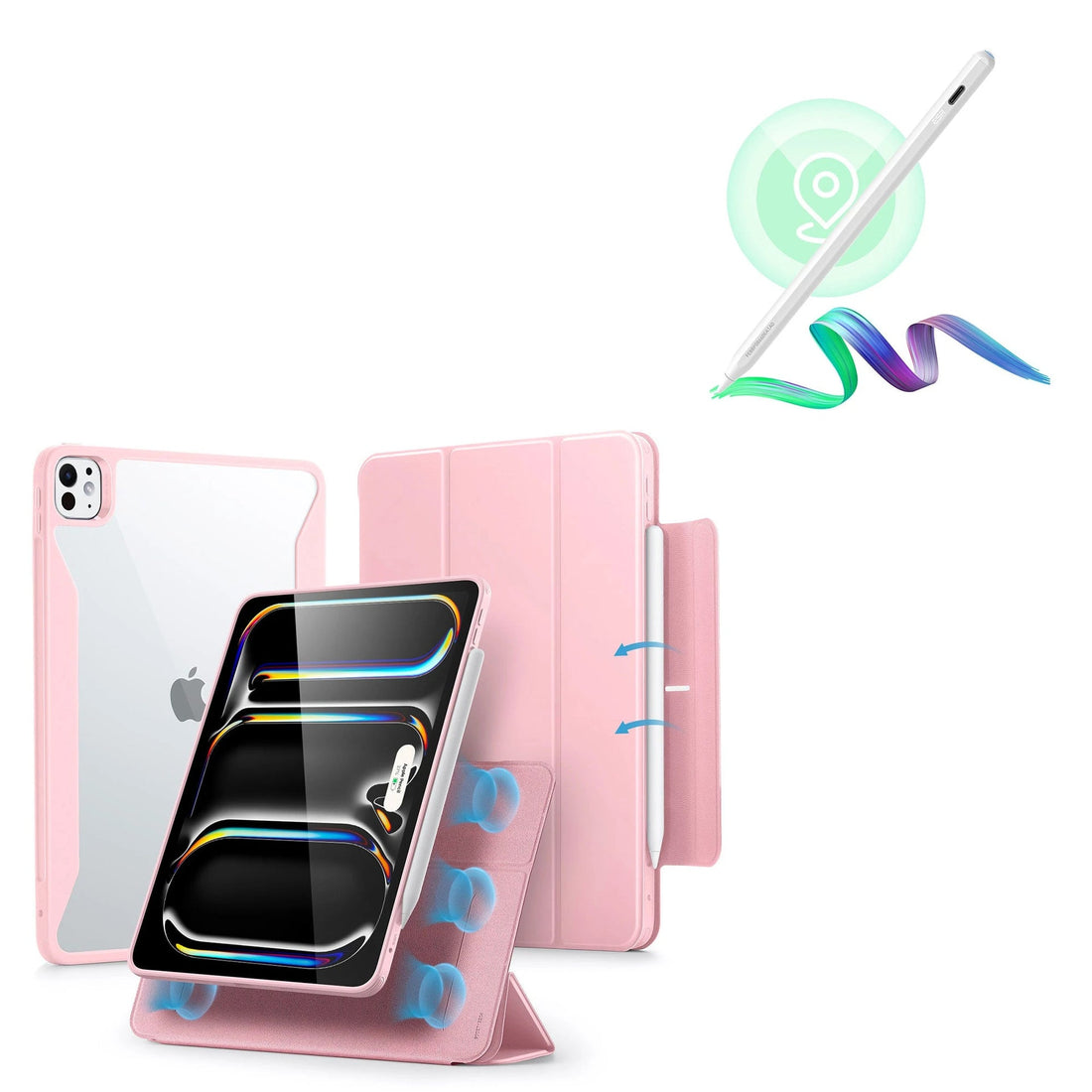 iPad Pro 11ʺ (2024) Rebound Hybrid Case 360 with Digital Pencil Bundle- Pink ESR ESR
