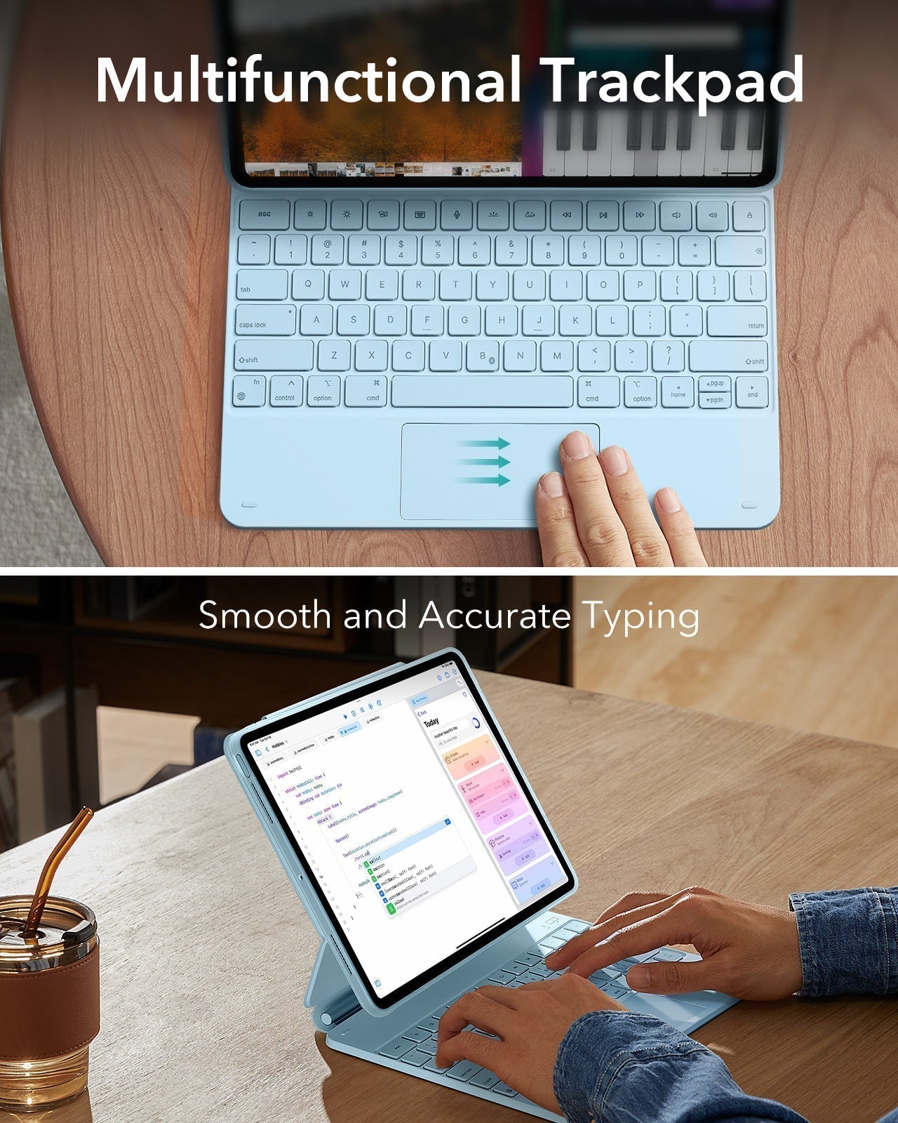 iPad Pro 13ʺ (2025) Bundle Rebound Magnetic Keyboard Case 360 & Armorite Screen Protectors - US Layout-Blue ESR ESR