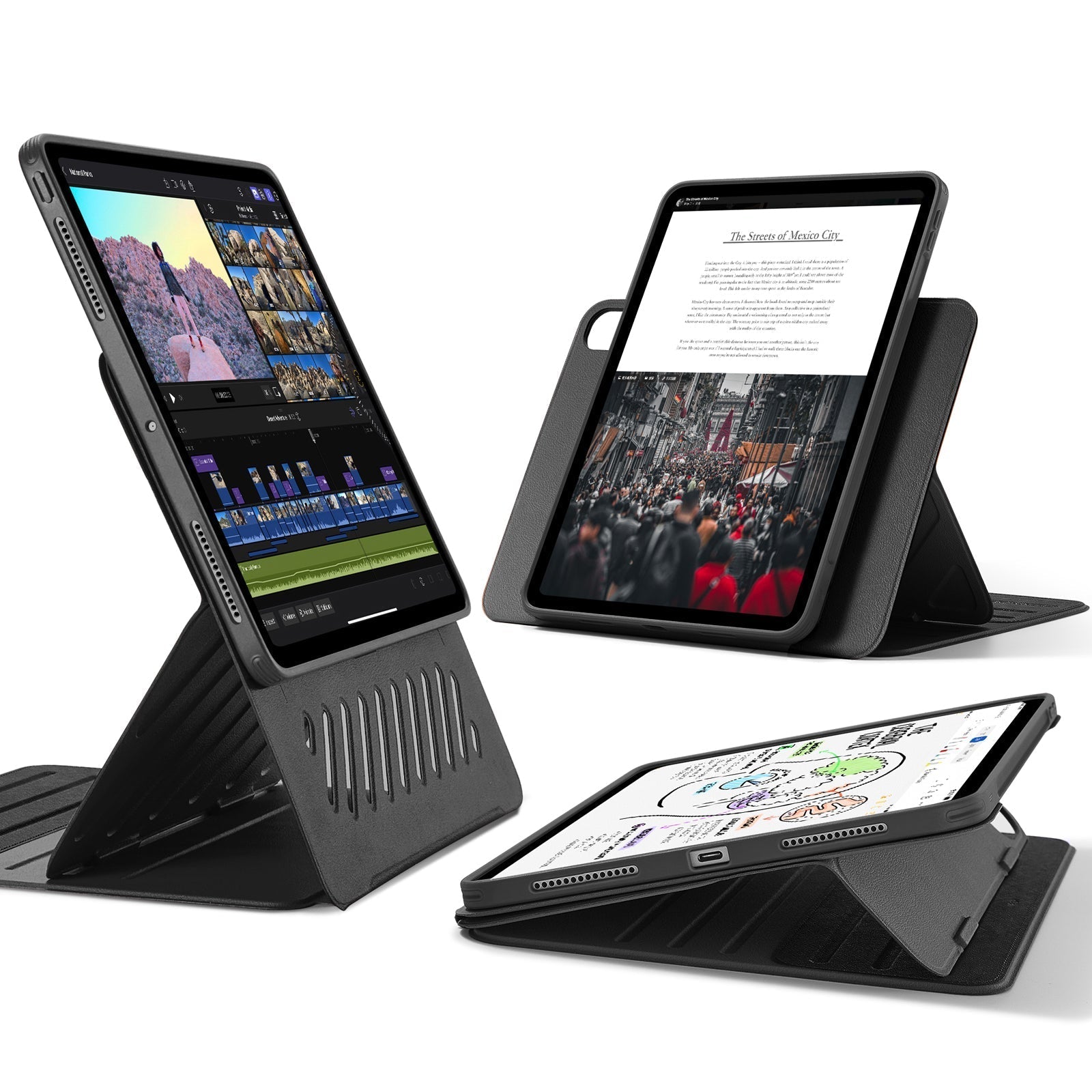 black ipad pro 13 inch case with stand
