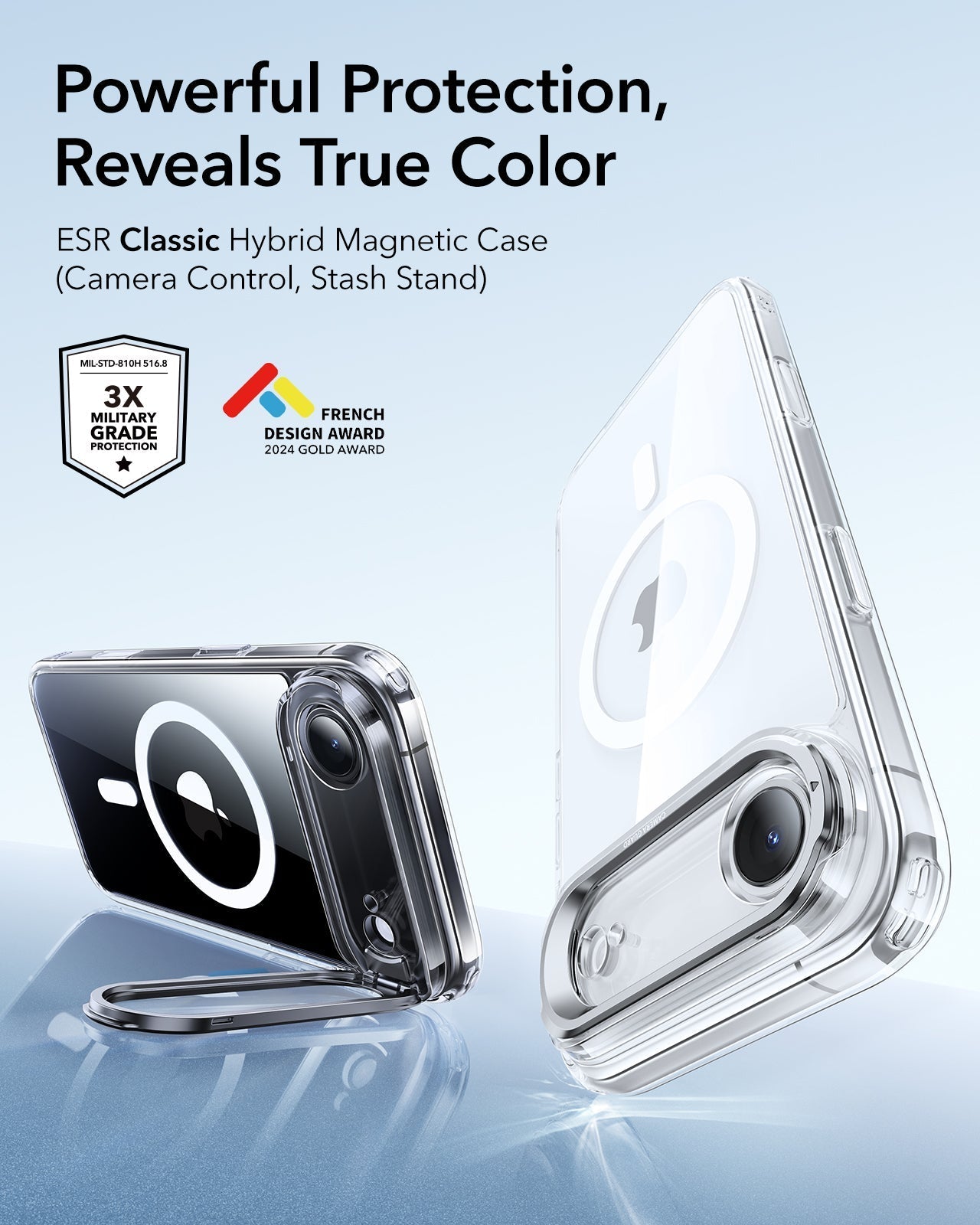 ESR iPhone 17 Air Magsafe Case with Stand Camera Control Clear