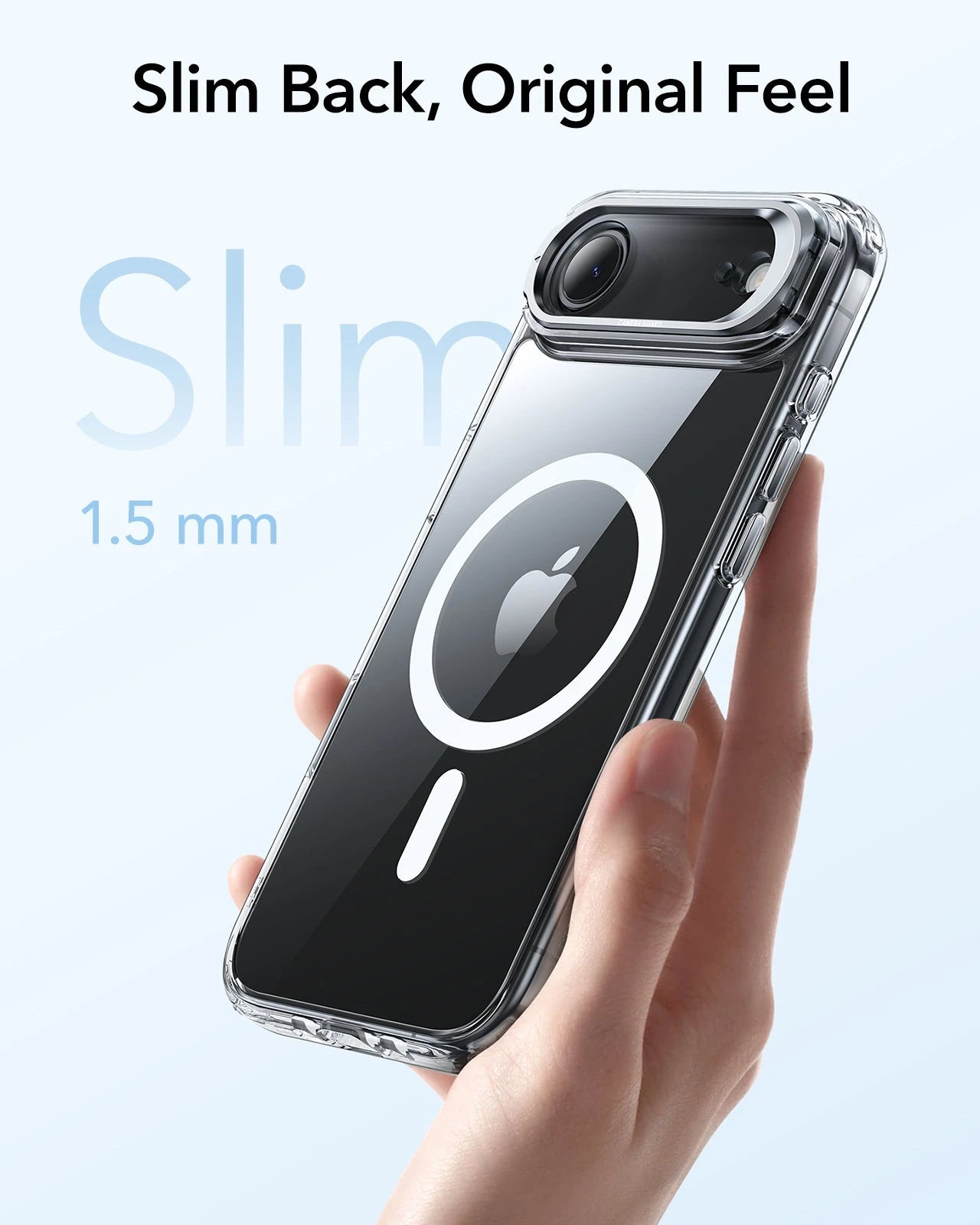 ESR iPhone 17 Air Magsafe Case with Stand Camera Control Clear Slim Back
