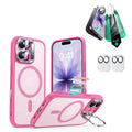 iPhone 17 Classic Hybrid Magsafe Case Stand and Screen Protector Pink