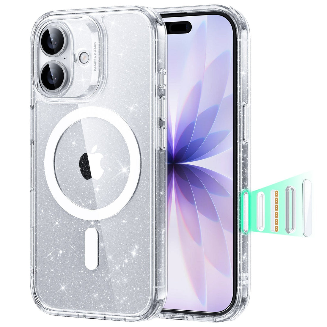 iPhone 17 Classic Hybrid Magnetic Case (Camera Control) - Clear Shimmer ESR ESR