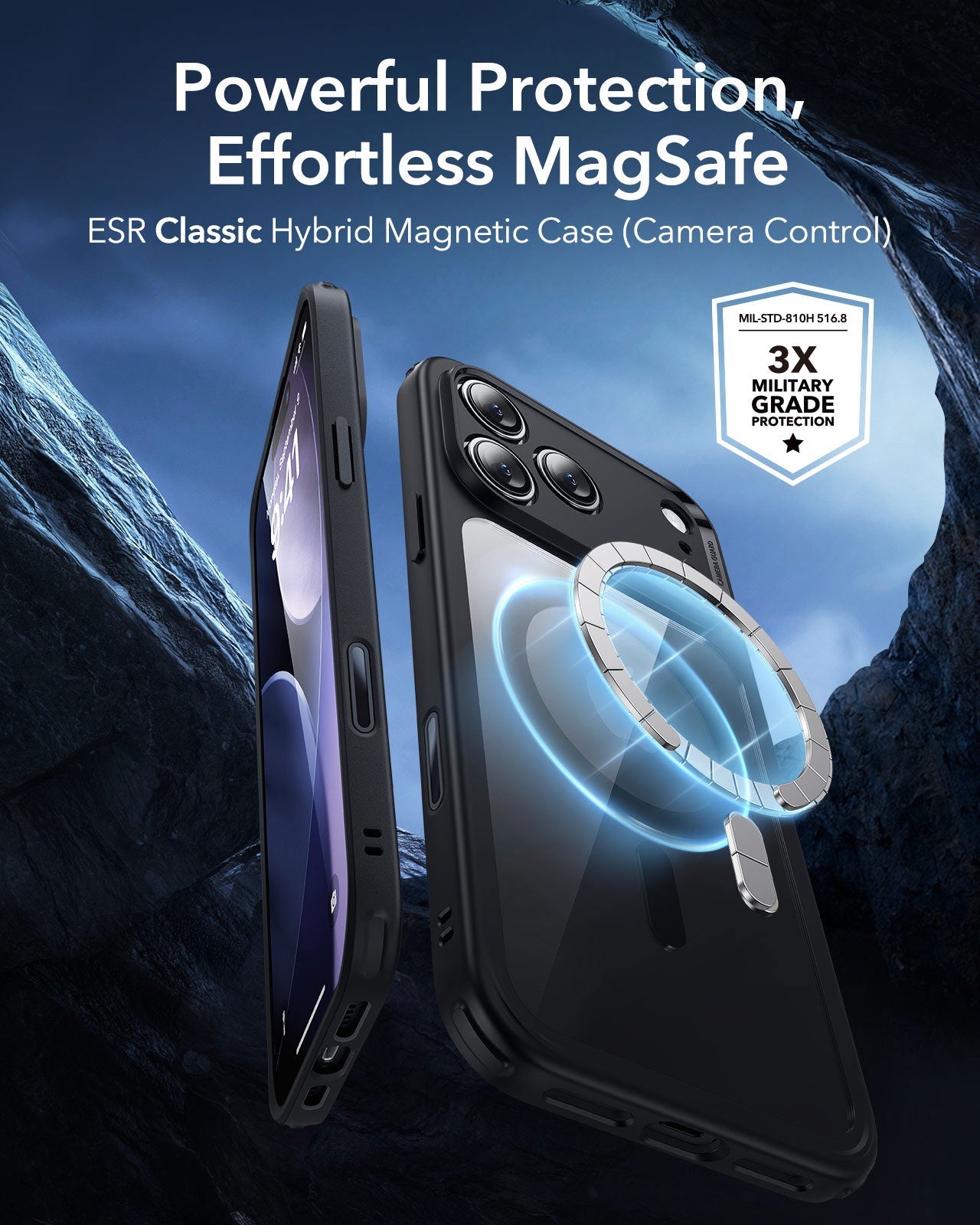 ESR iPhone 17 Pro Magsafe Case with Camera Control Clear Black