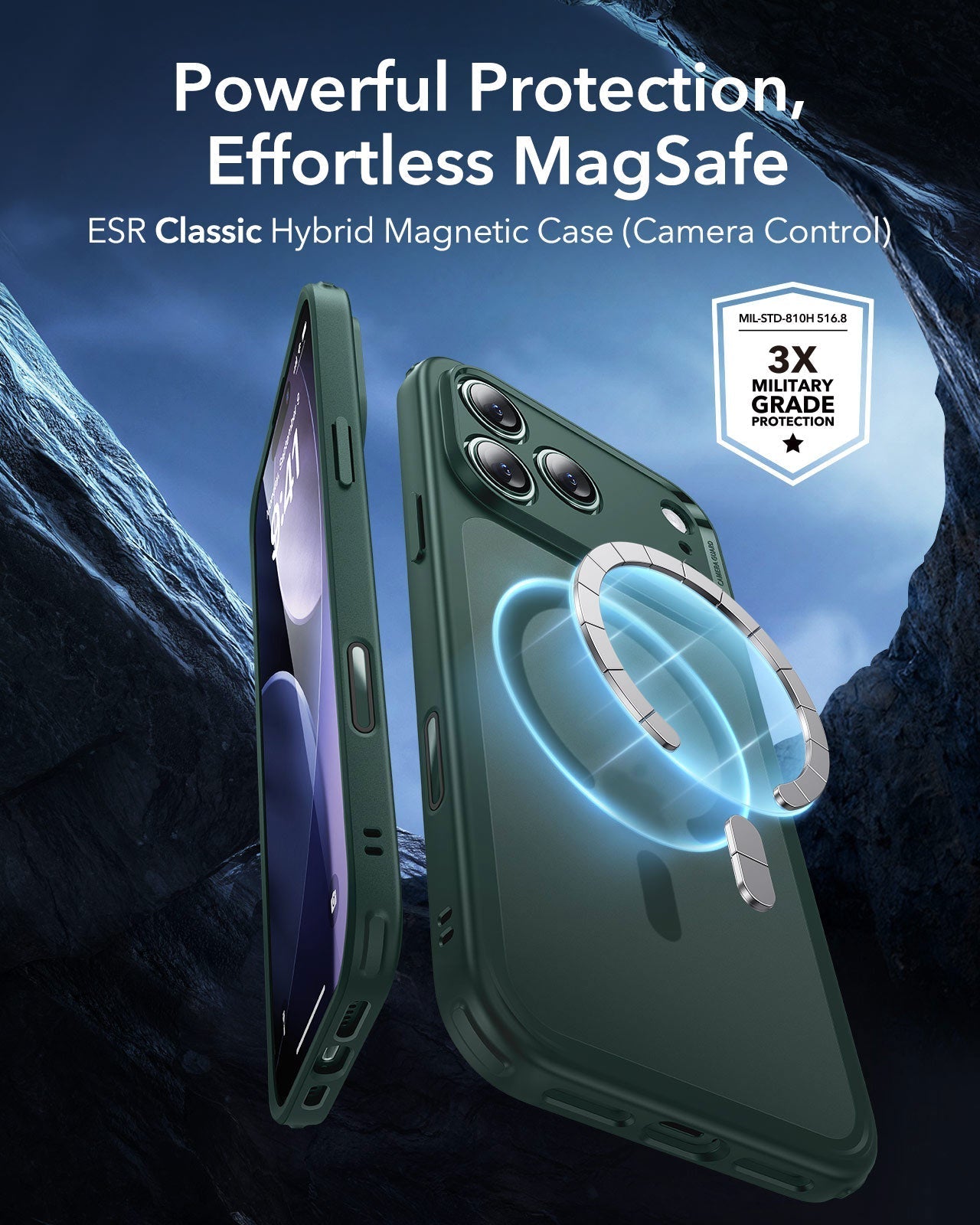 ESR iPhone 17 Pro Magsafe Case with Camera Control Frosted Green