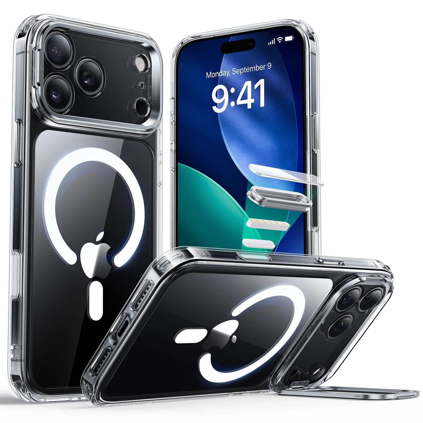 iPhone 17 Pro Magsafe Case with Stand Camera Control Clear