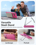 ESR rosy pink iPhone 17 Pro Max Cyber Tough Magsafe Case with Versatile Stash Stand