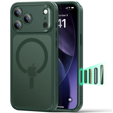 iPhone 17 Pro Max Magsafe Case with Camera Control Frosted Green