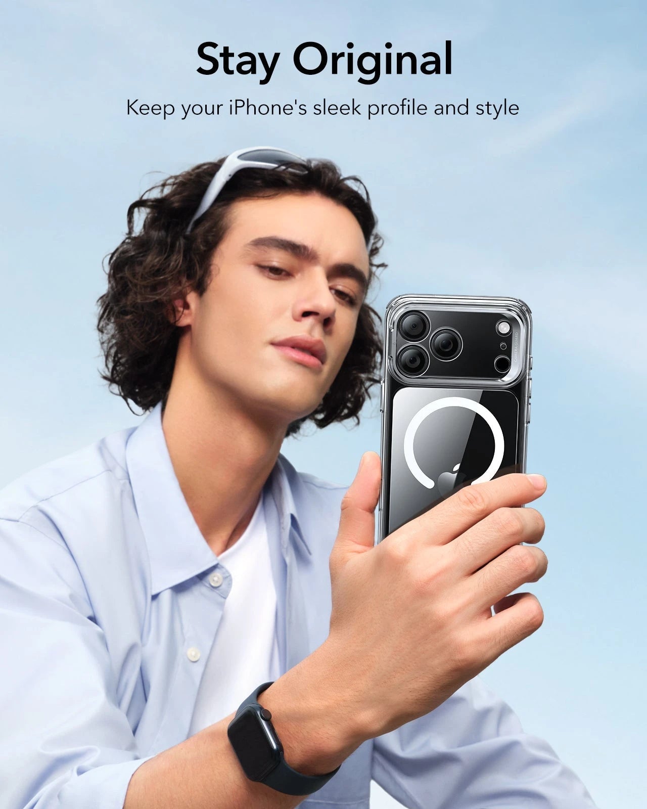 use the ESR clear iPhone 17 Pro Max Classic Hybrid Magsafe Case for personal design in your style