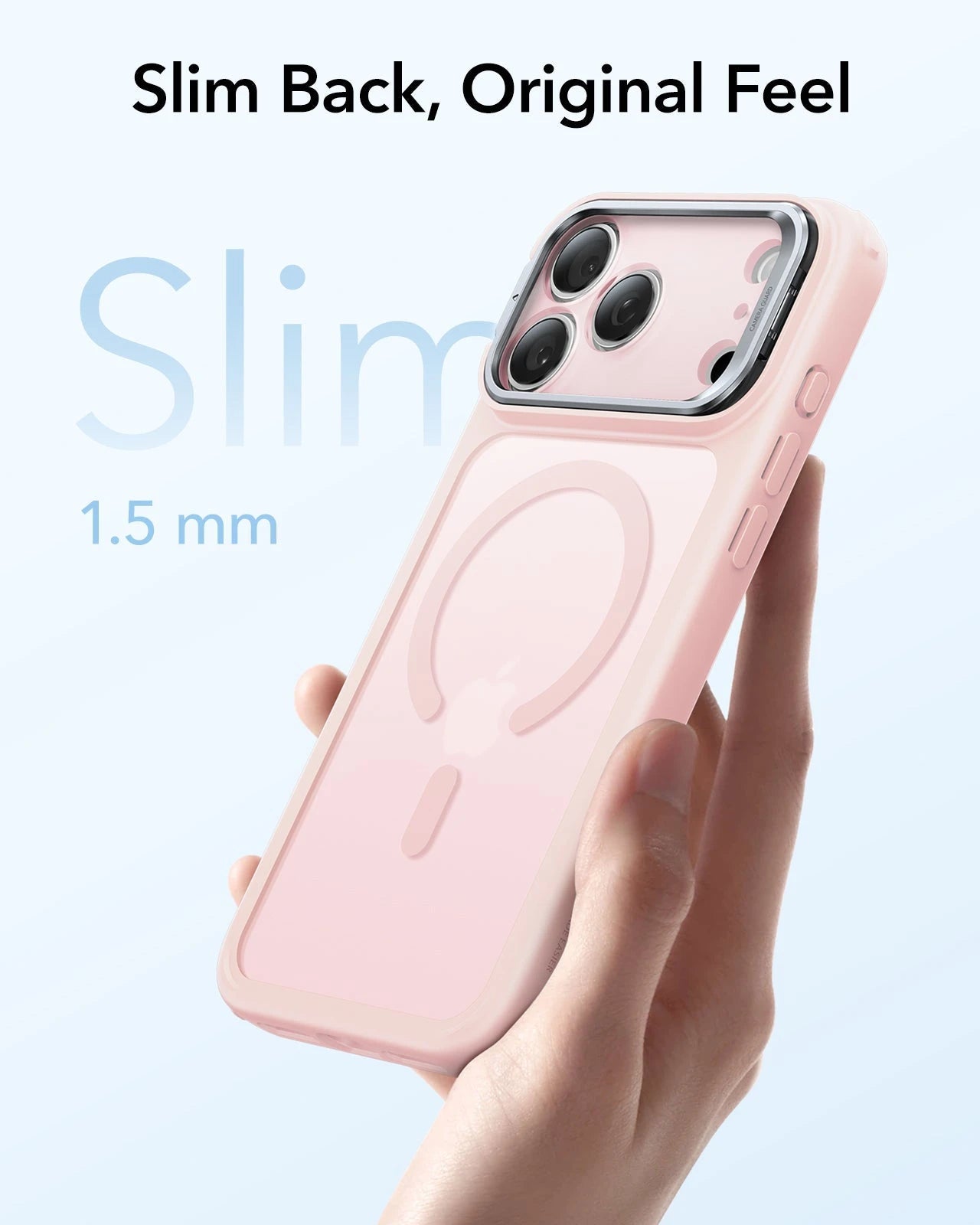 ESR iPhone 17 Pro Max Classic Hybrid Magsafe Case with Stand Camera Control Frosted Bubblegum Pink