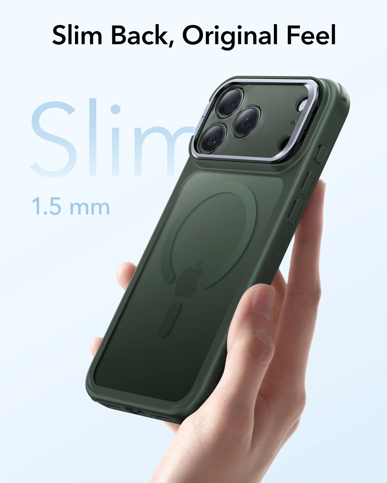ESR iPhone 17 Pro Max Classic Hybrid Magsafe Case with Stand Camera Control Frosted Green
