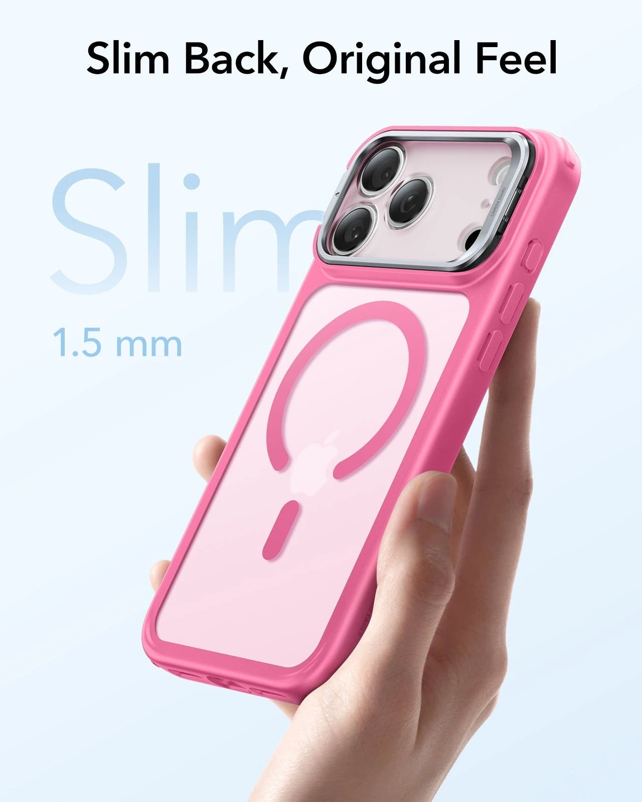 ESR iPhone 17 Pro Max Classic Hybrid Magsafe Case with Stand Camera Control Frosted Pink