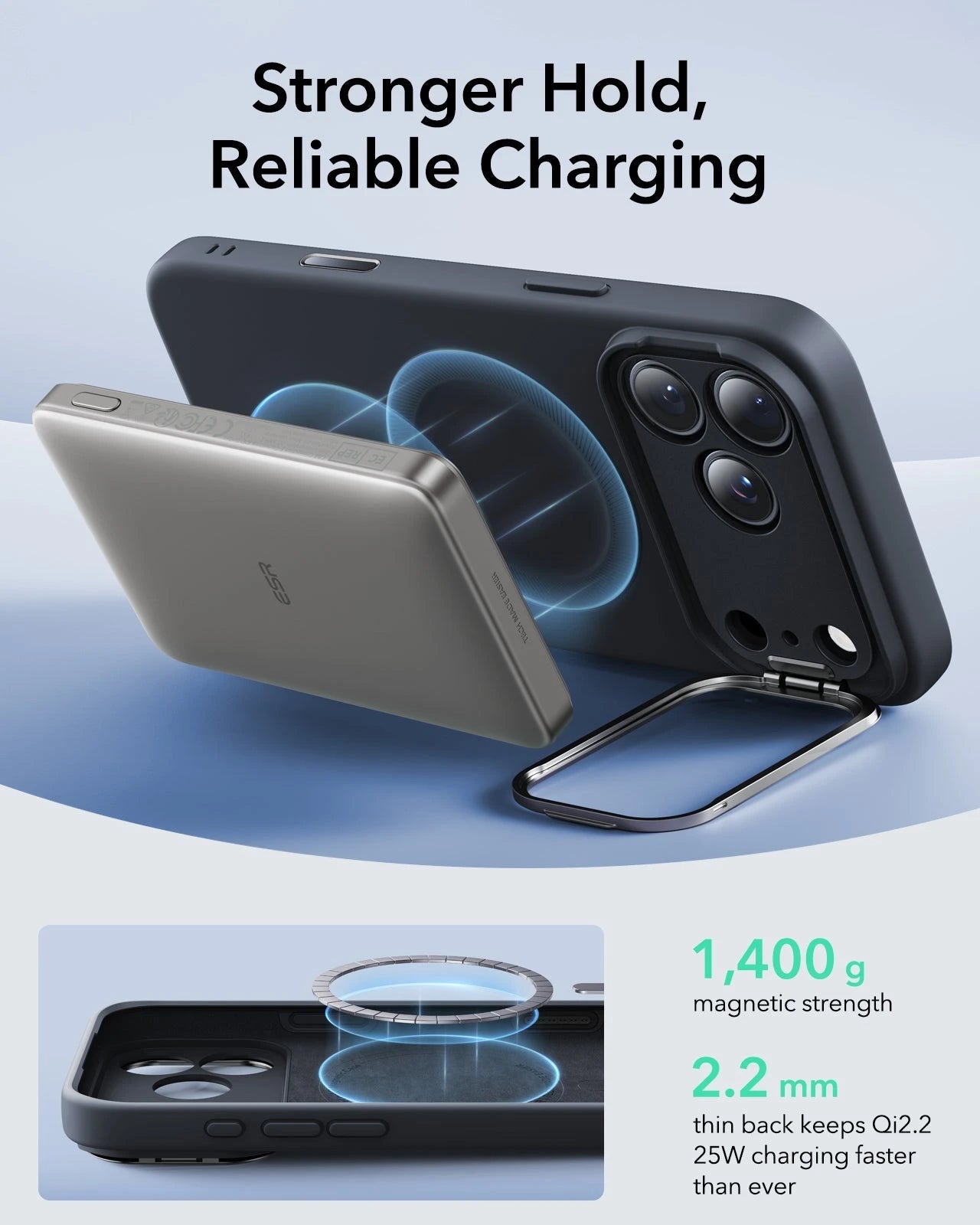 iPhone 17 Pro Max Cloud Soft Magnetic Case (Camera Control, Stash Stand) - Black ESR ESR