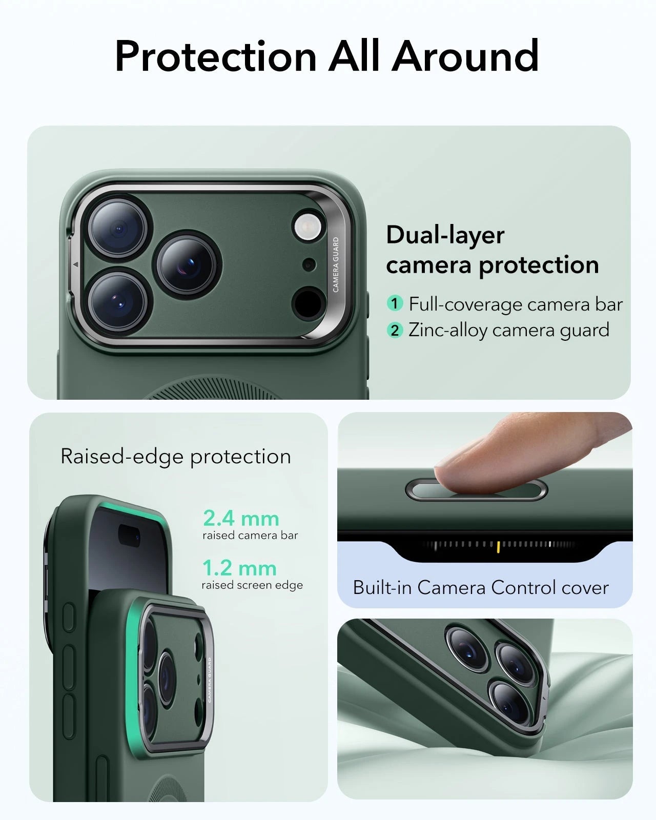 iPhone 17 Pro Max Cloud Soft Magnetic Case (Camera Control, Stash Stand) - Olive Green ESR ESR