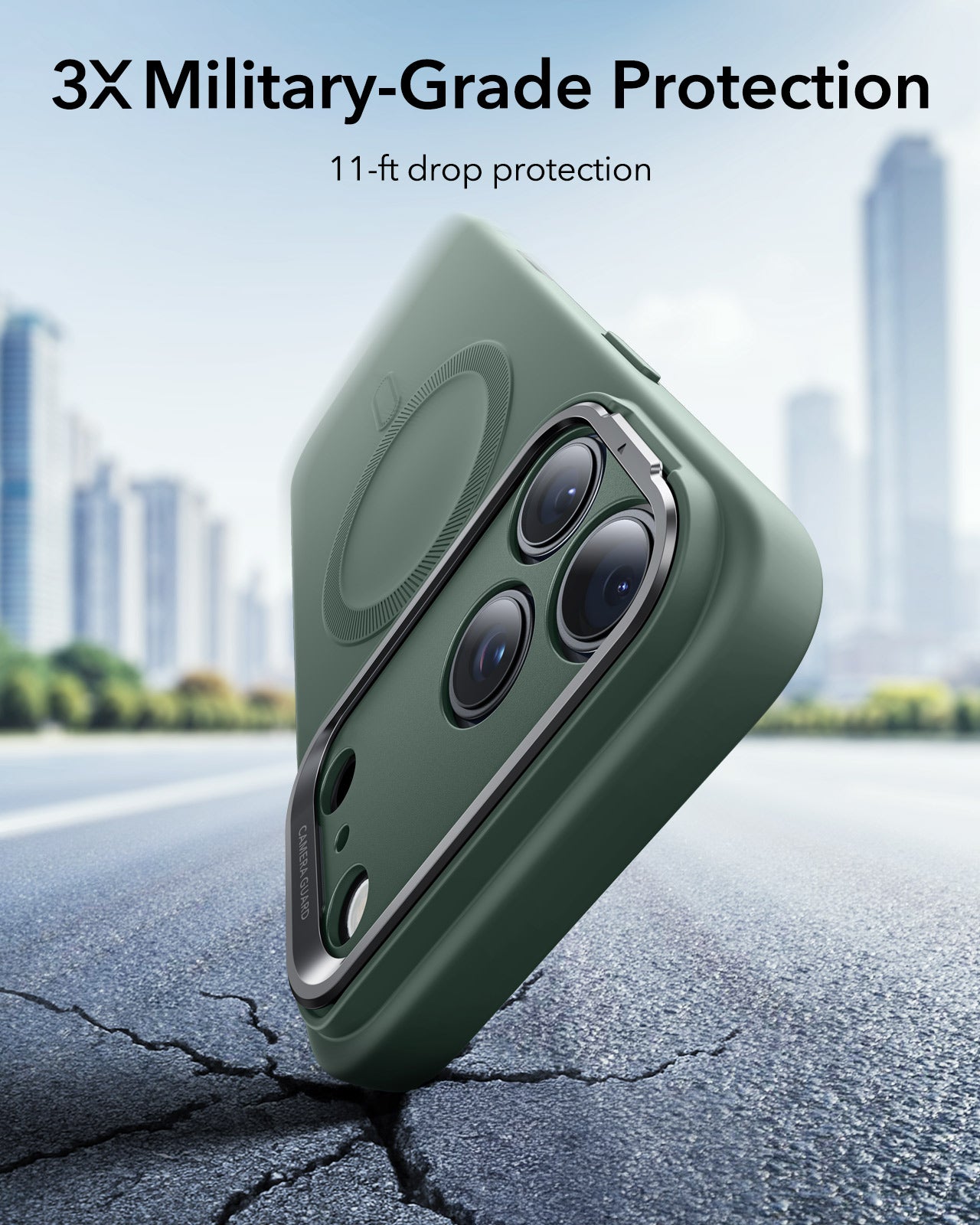 iPhone 17 Pro Max Cloud Soft Magnetic Case (Camera Control, Stash Stand) - Olive Green ESR ESR