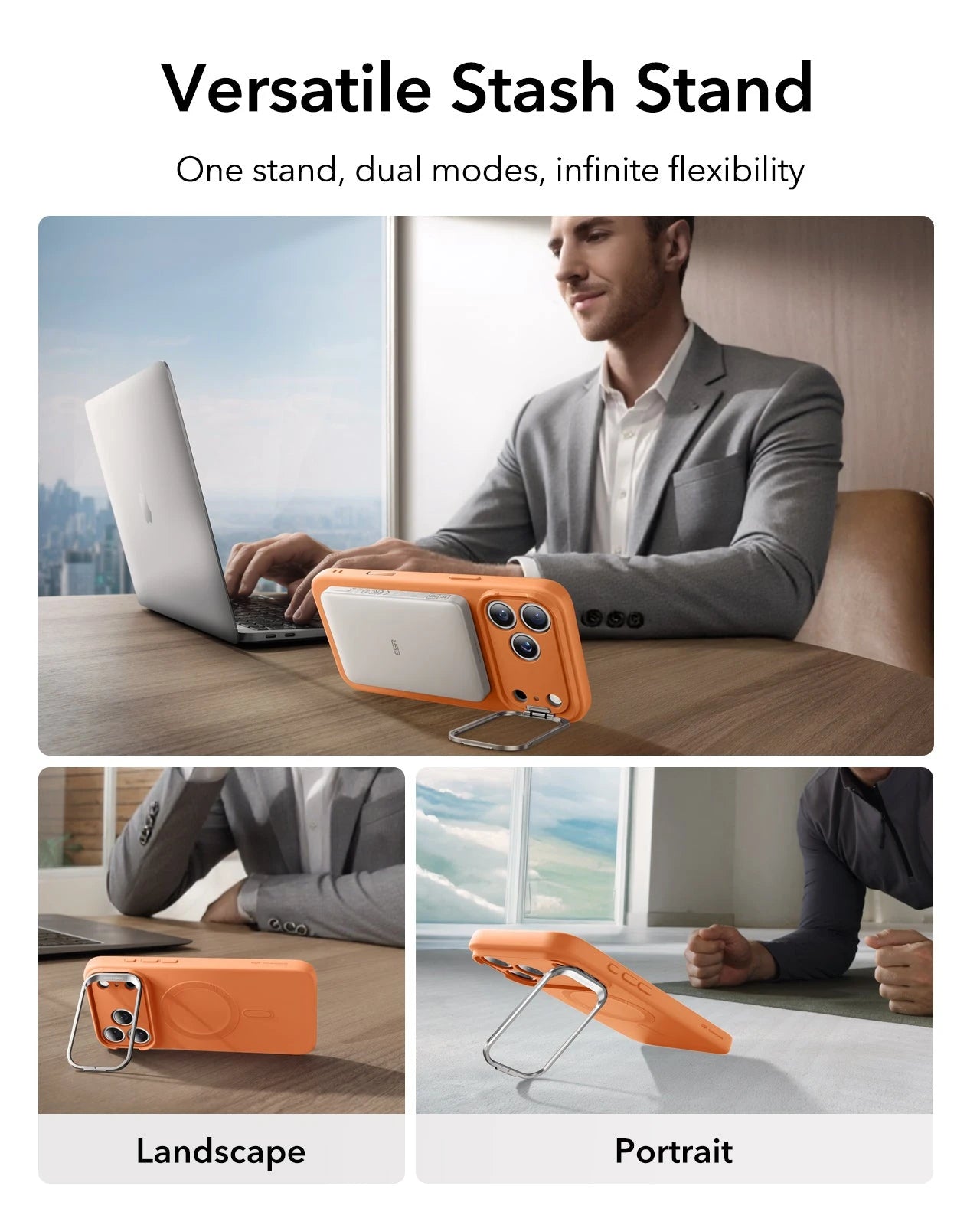 iPhone 17 Pro Max Cloud Soft Magnetic Case (Camera Control, Stash Stand) - Orange ESR ESR