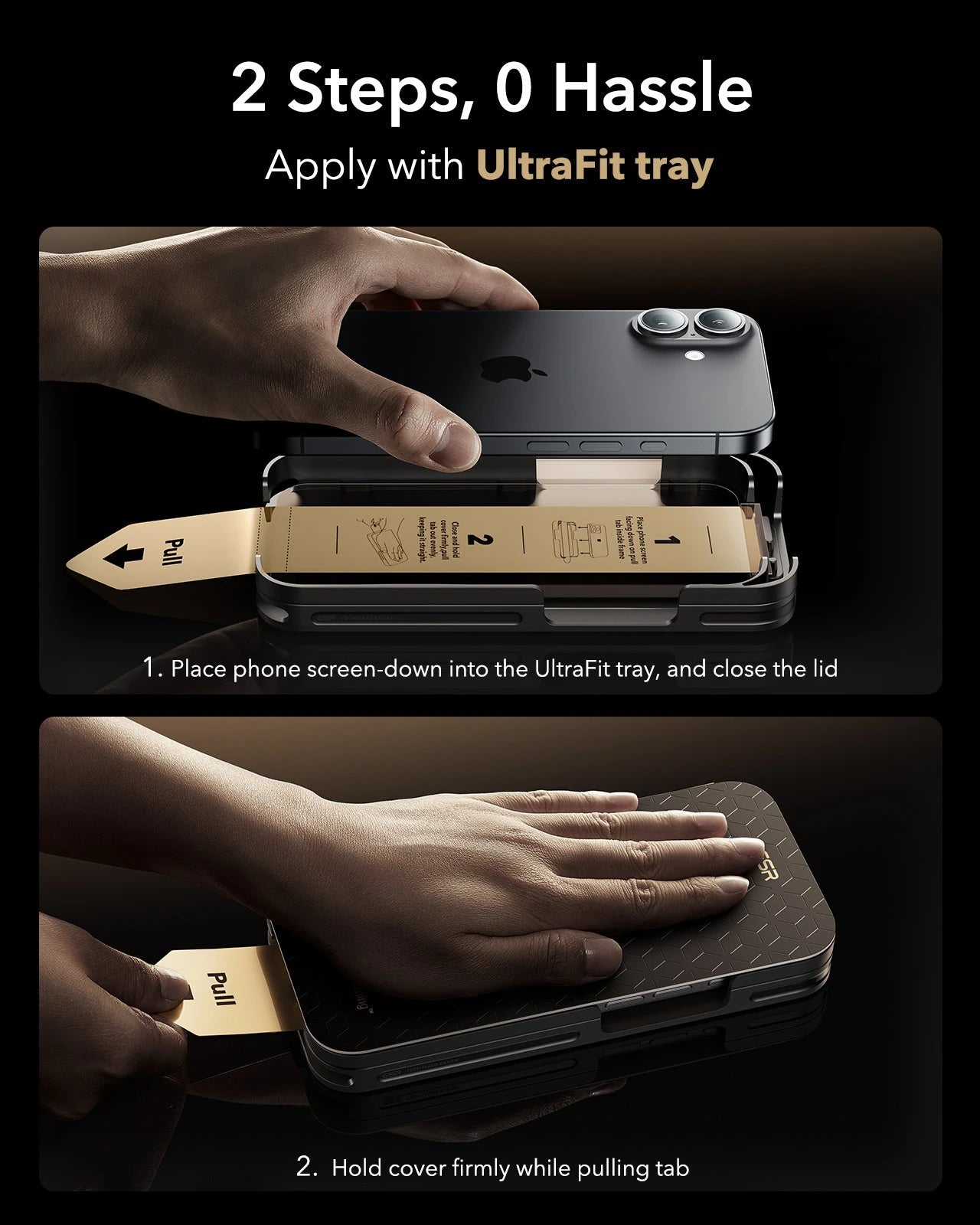 ESR iPhone 17 Pro UltraFit Corning Glass Screen Protector apply with ultrafit tray