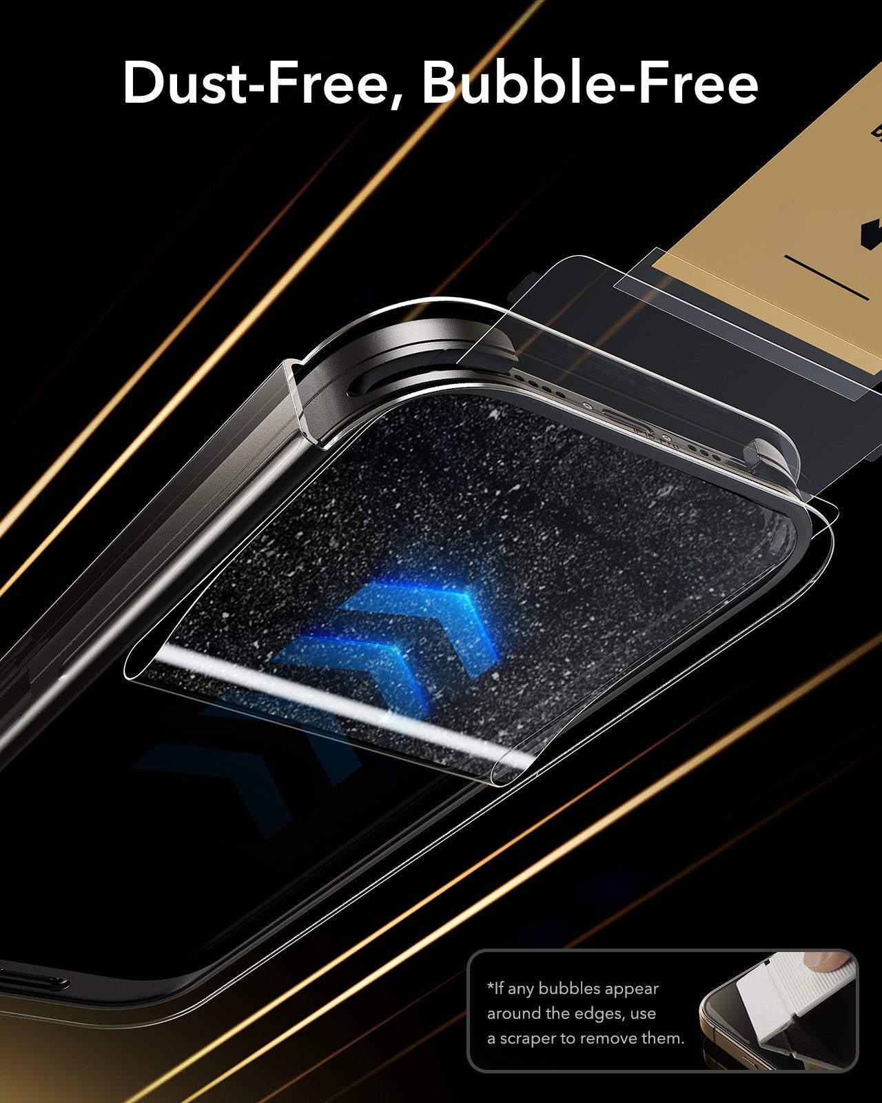 ESR iPhone 17 Pro UltraFit Corning Glass Screen Protector bubble free