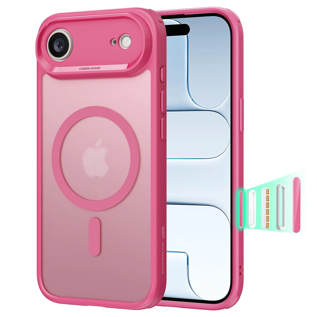 iPhone Air Classic Hybrid Magnetic Case (Camera Control) - Frosted Pink ESR ESR