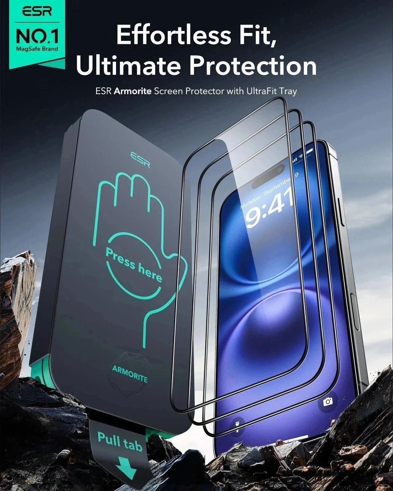 iPhone 16 Classic Hybrid Magnetic Case (Camera Control) & Screen Protection Bundle - Clear ESR ESR
