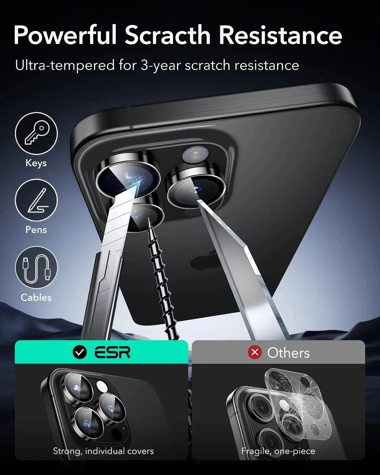 iPhone 16 Pro Max Cyber Tough Magnetic Case Privacy Protection Bundle (Camera Control, Stash Stand) - Black ESR ESR