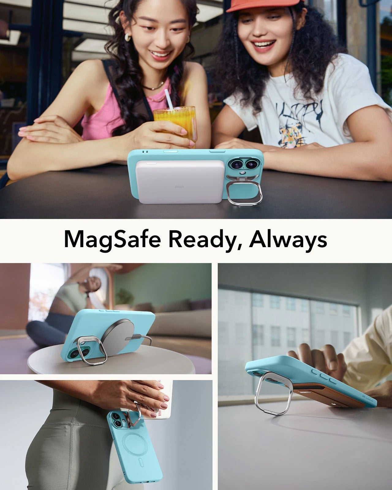 iPhone 16 Cloud Soft Magnetic Case (Camera Control, Stash Stand) - Teal ESR ESR