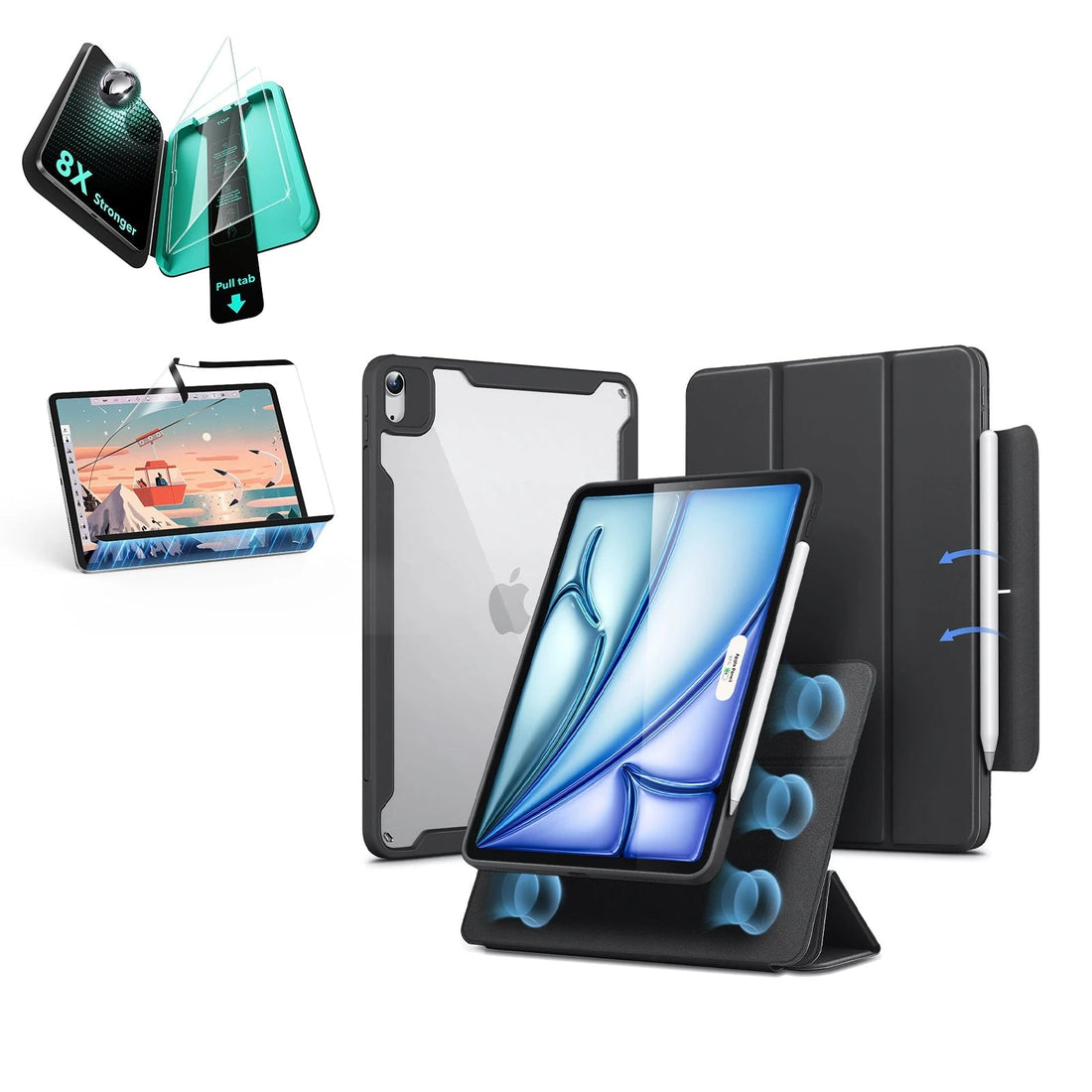 iPad Air 11″ (2025) Rebound Transformation Bundle - Black ESR ESR