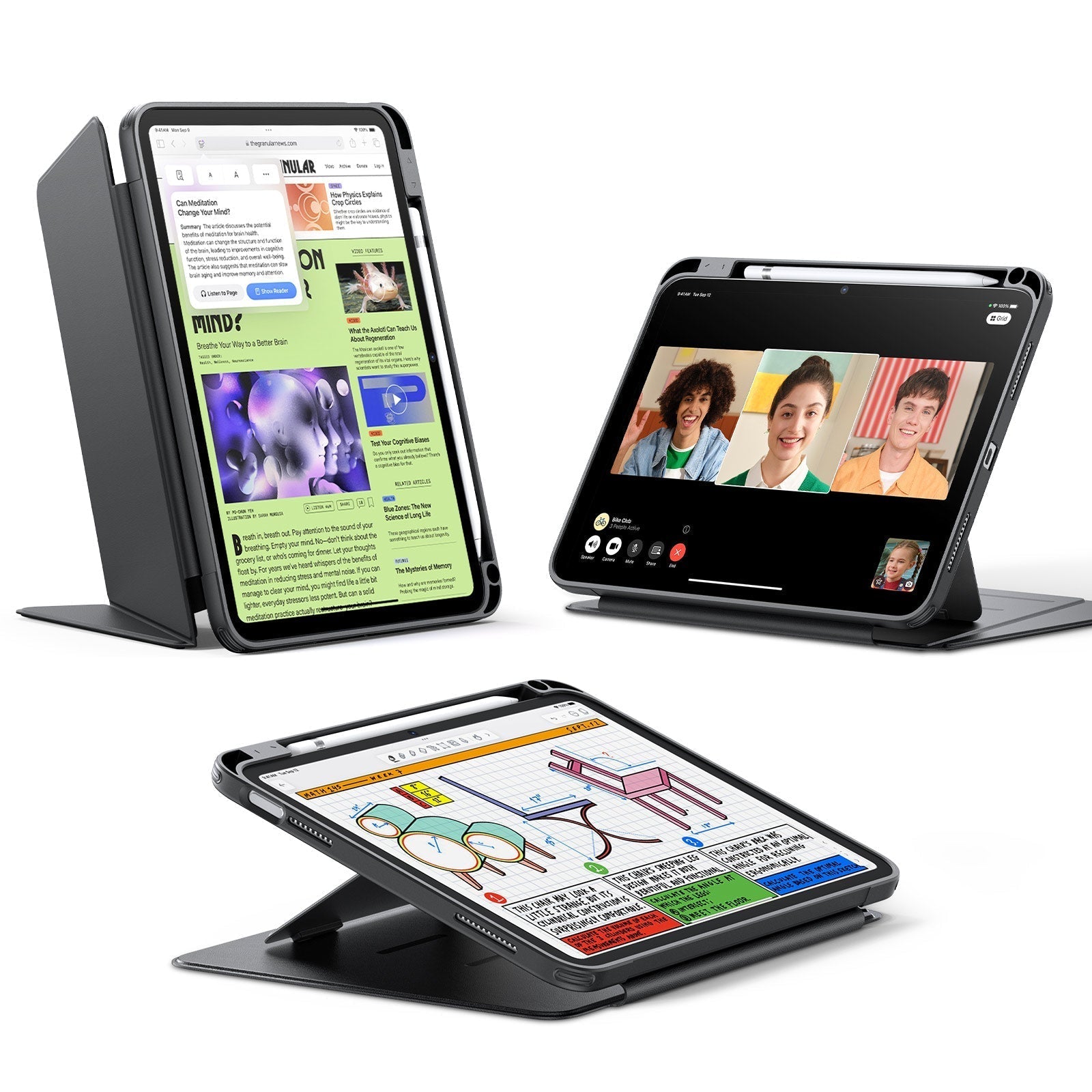 iPad 11" (A16, 2025) Flip Magnetic Case with Pencil Holder - Black - ESR