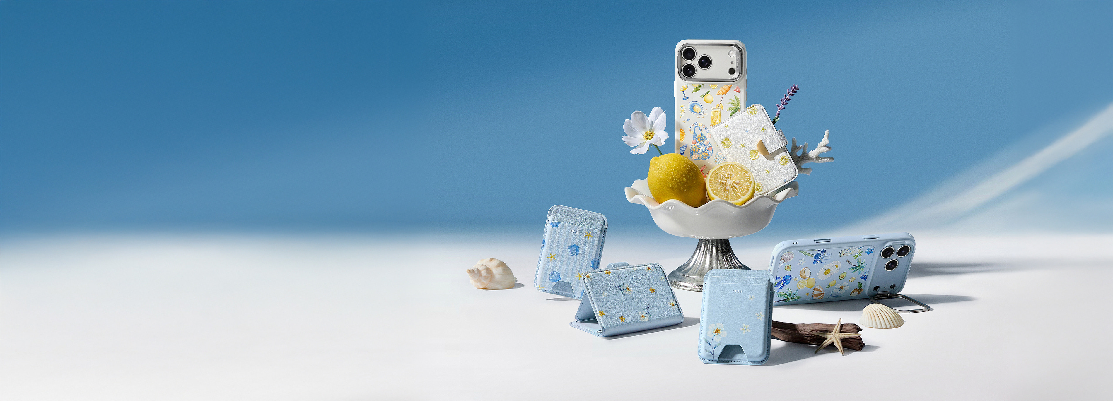 New in: Our first-ever Summer Print Collection — printed cases and matching wallets.