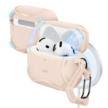 Coque magnétique Robuste Cyber pour AirPods 5 - Desert Titanium
