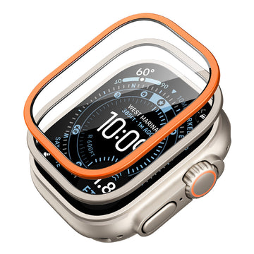 Protecteur d’écran Armorite (Cadre) pour Apple Watch Ultra 4 - Titanium / Orange