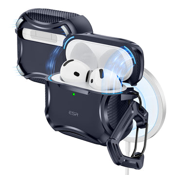 Coque magnétique Robuste Cyber pour AirPods 5 - Navy Blue