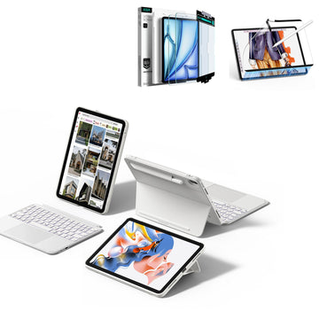 iPad Air 11" (M4) 2026 Shift Tastatur-Hülle (abnehmbar) Schutz Paper-Feel Bundle - DE Layout - White