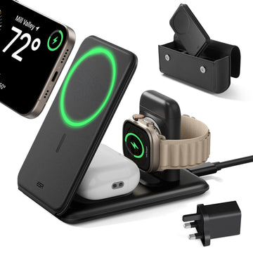 15W 3-in-1 Travel Wireless Charging Set (Bag Included) - Black - UK Plug ESR ESR