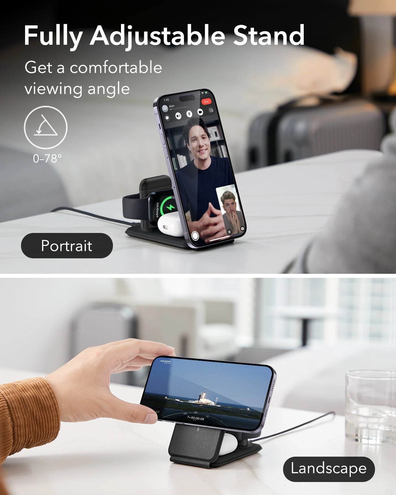 15W 3-in-1 Travel Wireless Charging Set (Bag Included) - White - UK Plug ESR ESR