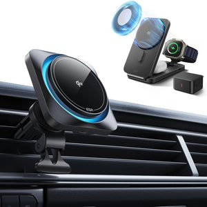 Pack chargeur voiture CryoBoost 15 W & station pliable 3-en-1 25 W-Prise EU – Noir