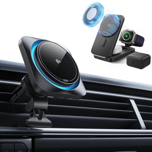 Pack chargeur voiture CryoBoost 15 W & station pliable 3-en-1 25 W-Prise US – Noir