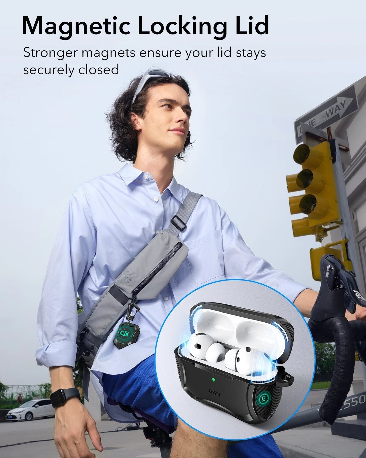 25W CryoBoost 3-in-1 Magnetic Charger (Qi2) and AirPods Pro 3 Cyber Tough Case Bundle - US Plug–White ESR ESR