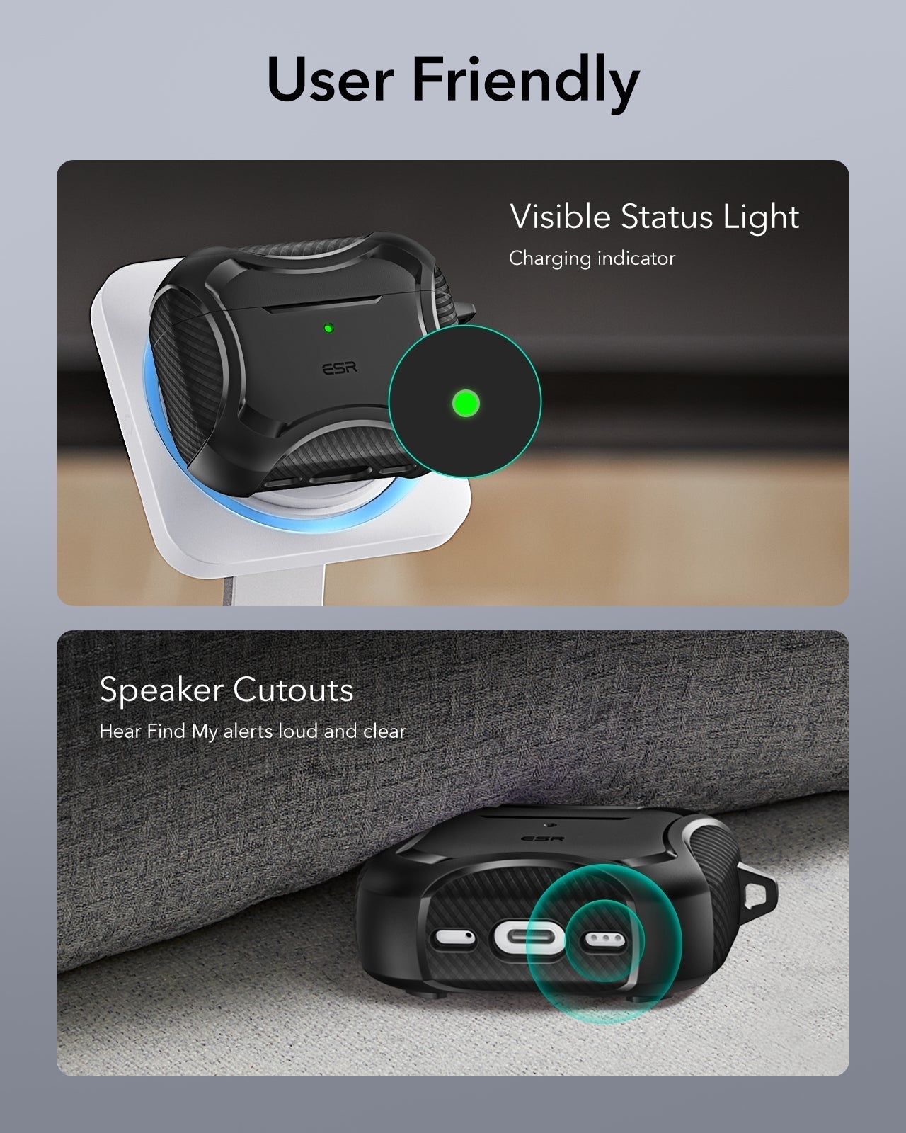 25W CryoBoost 3-in-1 Magnetic Charger (Qi2) and AirPods Pro 3 Cyber Tough Case Bundle - US Plug–White ESR ESR