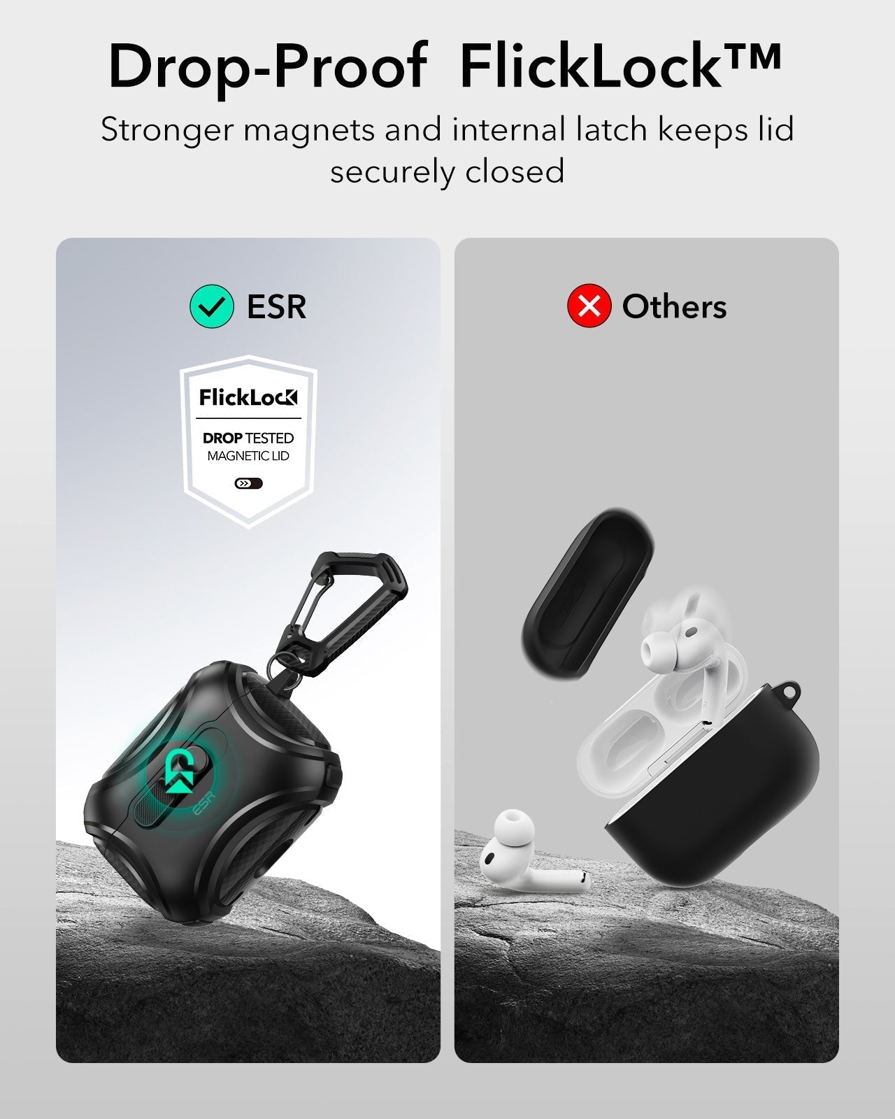 25W CryoBoost 3-in-1 Magnetic Charger (Qi2) and AirPods Pro 3 Pulse FlickLock Case Bundle - US Plug–White ESR ESR