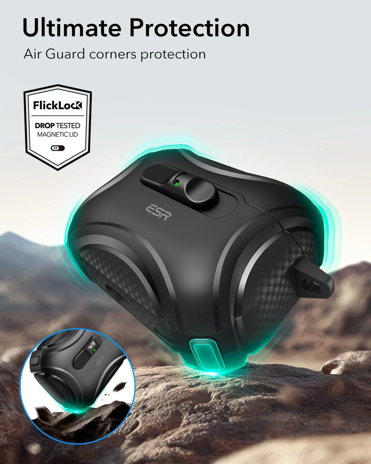 25W CryoBoost 3-in-1 Magnetic Charger (Qi2) and AirPods Pro 3 Pulse FlickLock Case Bundle - US Plug–White ESR ESR