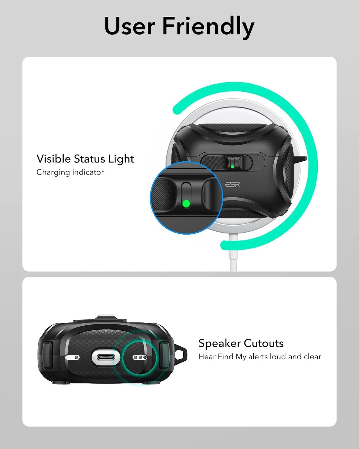 25W CryoBoost 3-in-1 Magnetic Charger (Qi2) and AirPods Pro 3 Pulse FlickLock Case Bundle - US Plug–White ESR ESR