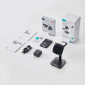 25W CryoBoost 3-in-1 Magnetic Charger (Qi2) and Wallet Stand Bundle - US Plug–Black
