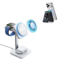 25W CryoBoost 3-in-1 Magnetic Charger (Qi2) and Wallet Stand Bundle - US Plug–White